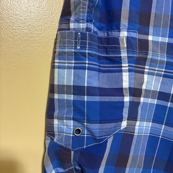 Polo Ralph Lauren Swimwear Madras Plaid Swim Shorts Men 40 Blue Board Shorts - Picture 5 of 10